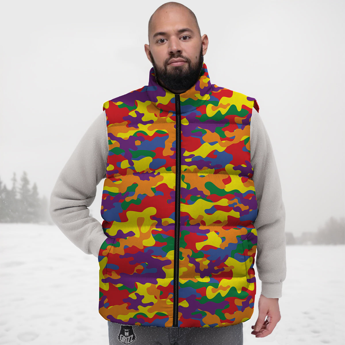 Dolphin Ball Pattern Print Down Vest