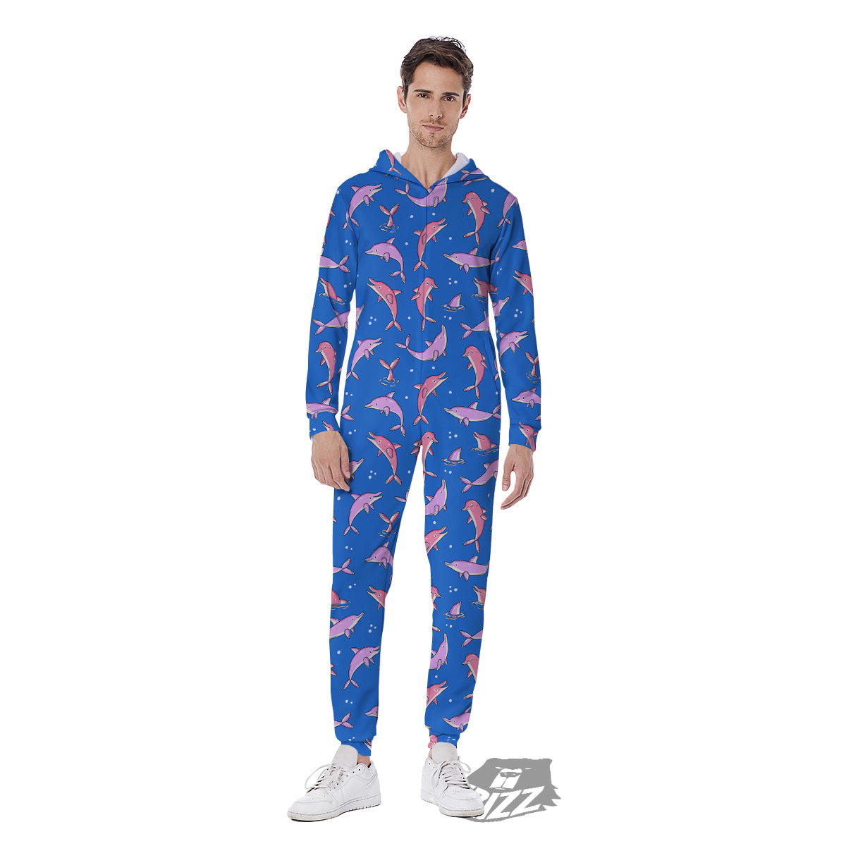 Dolphin Colorful Print Pattern Men's Jumpsuit-grizzshop