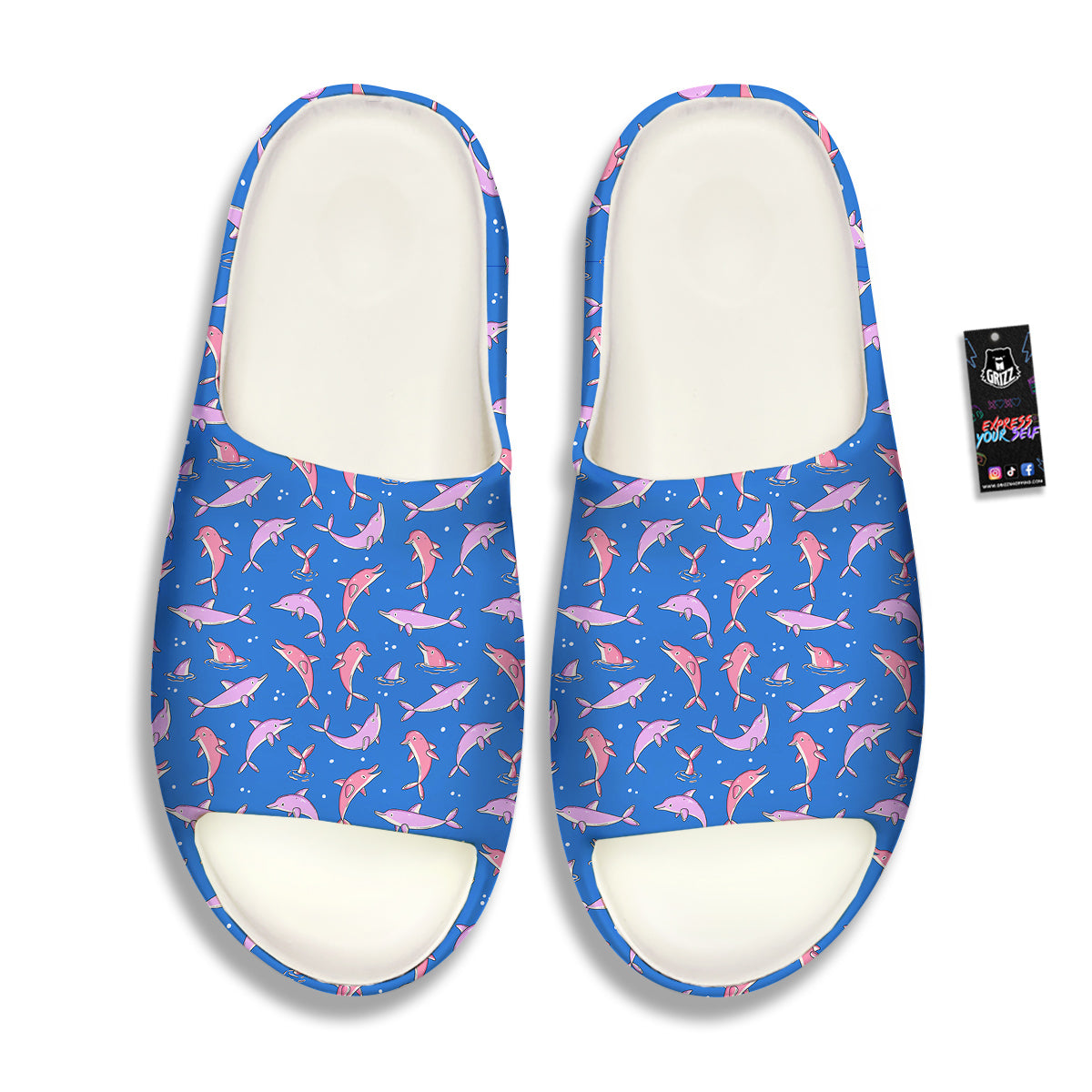 Dolphin Colorful Print Pattern Sandals-grizzshop