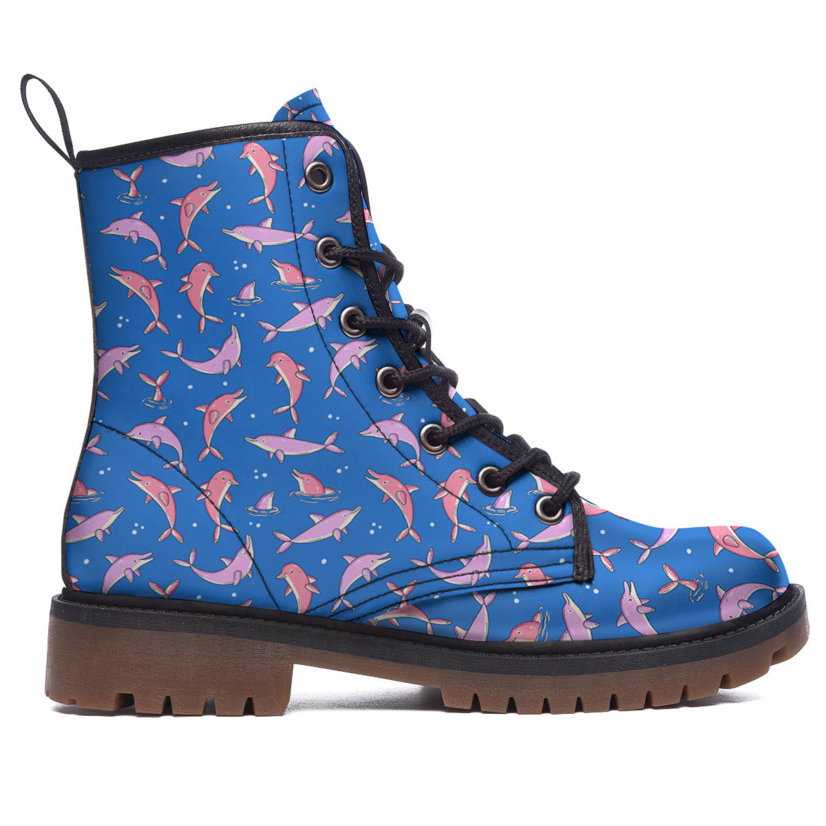 Dolphin Colorful Print Pattern Work Boots-grizzshop