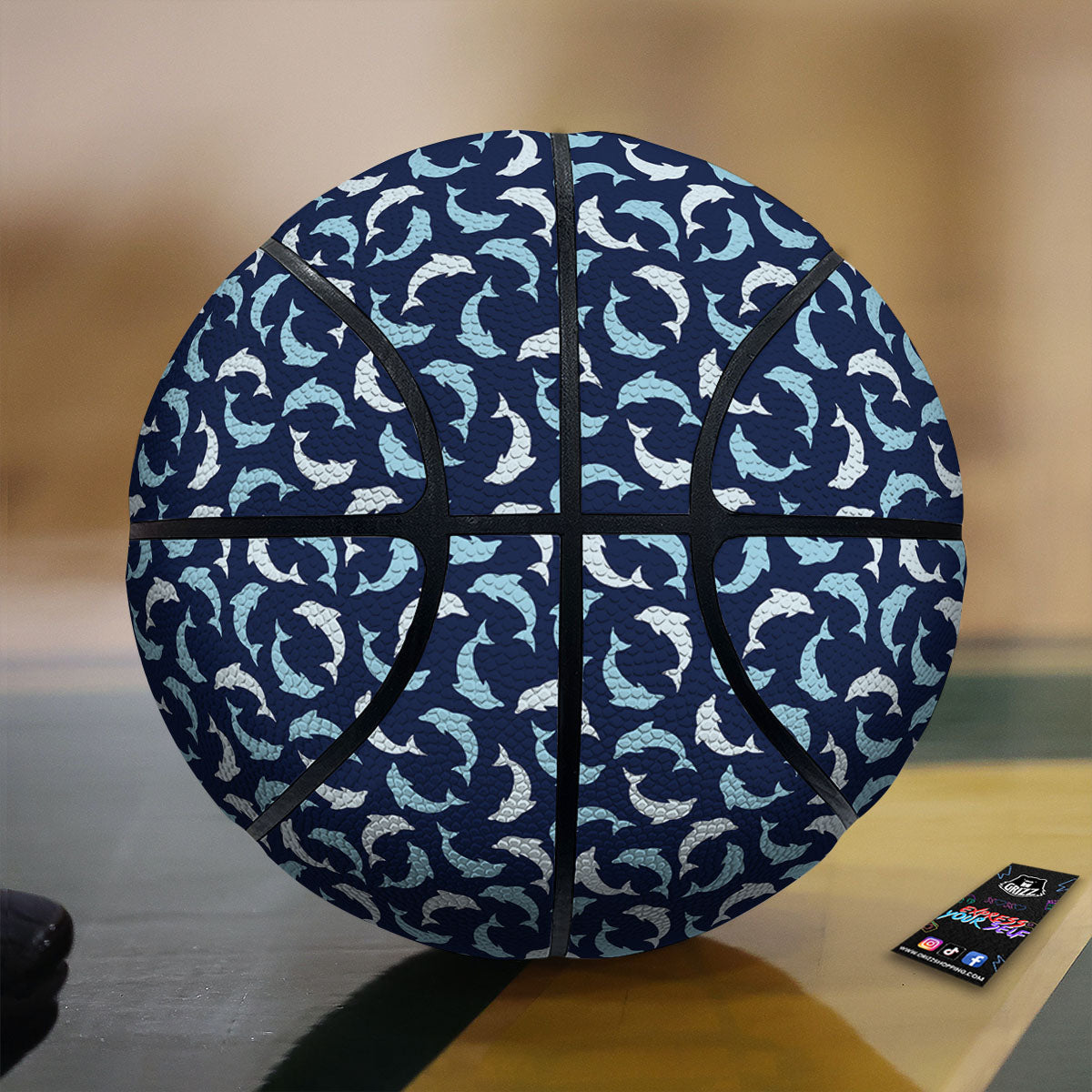 Dolphin Dark Blue Print Pattern Basketball-grizzshop