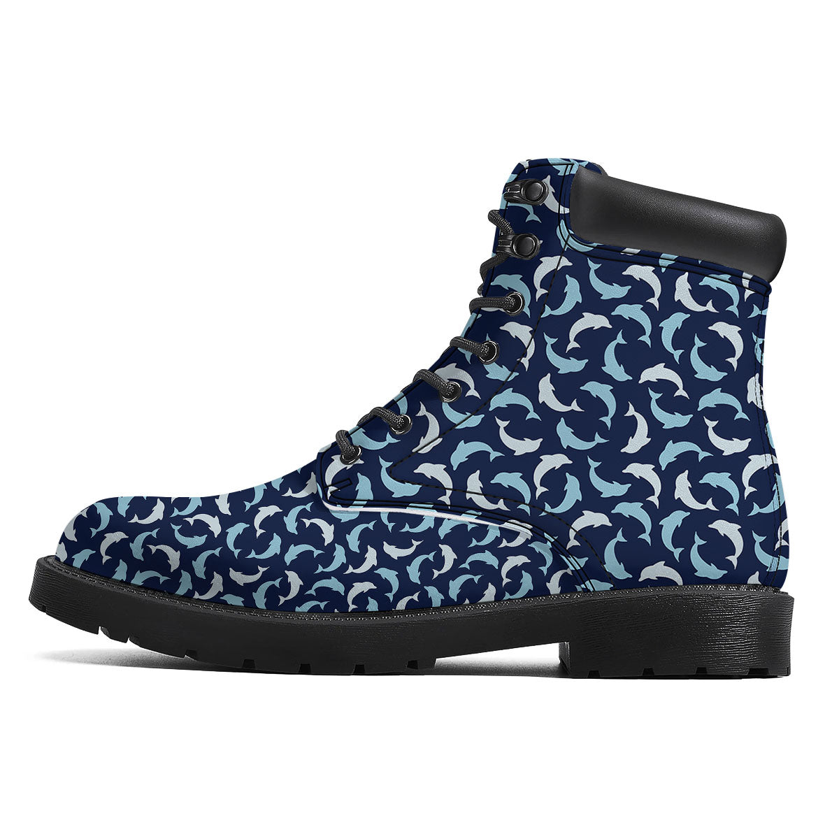 Dolphin Dark Blue Print Pattern Boots-grizzshop