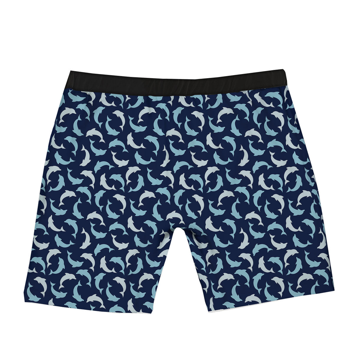 Dolphin Dark Blue Print Pattern Boxer Briefs-grizzshop