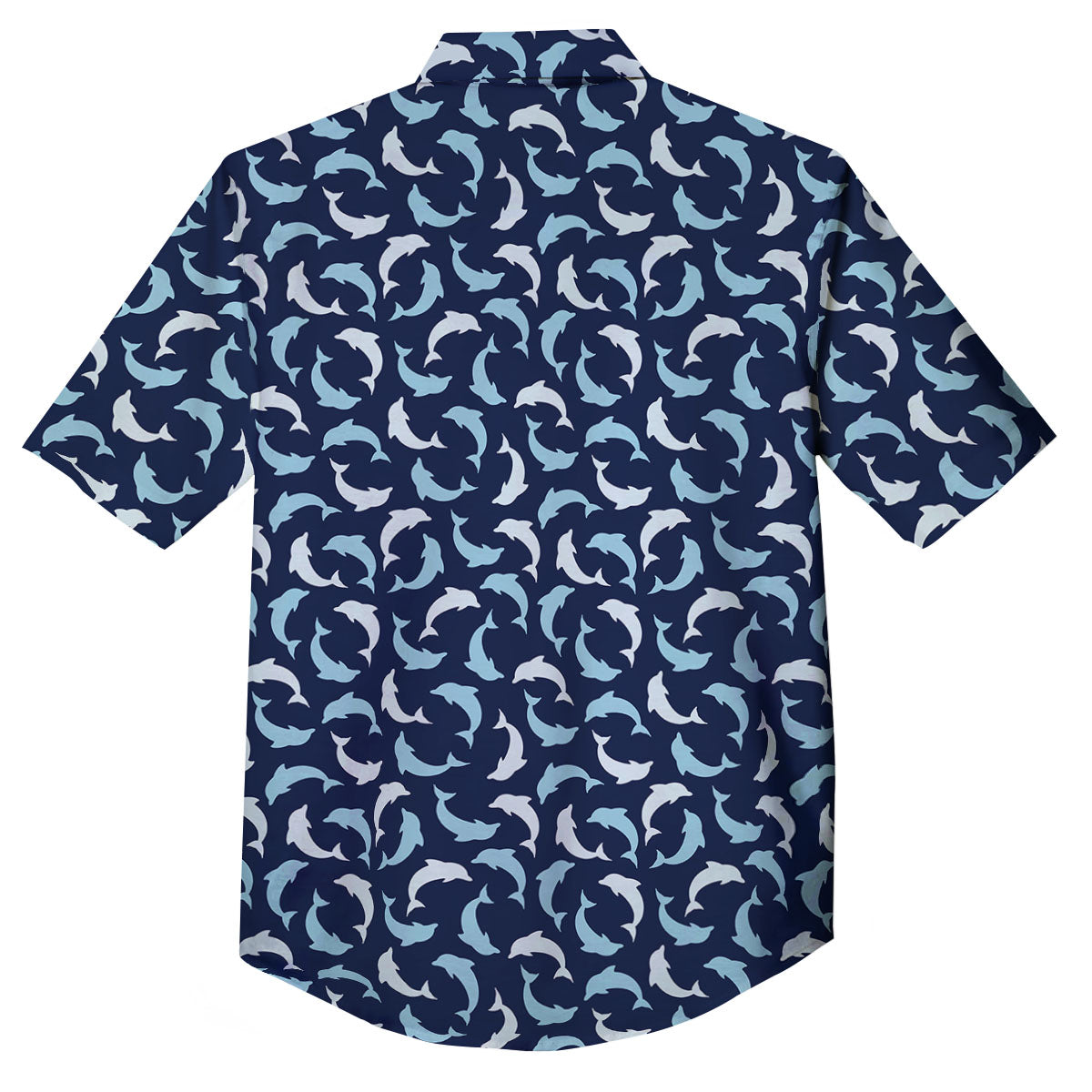Dolphin Dark Blue Print Pattern Button Up Shirt-grizzshop