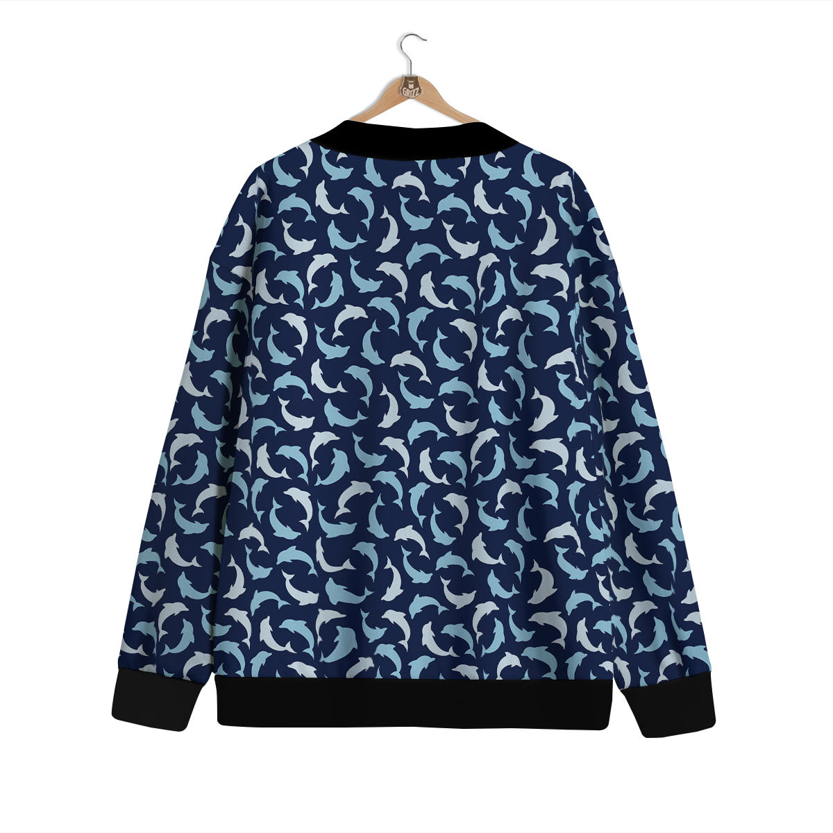 Dolphin Dark Blue Print Pattern Cardigan-grizzshop