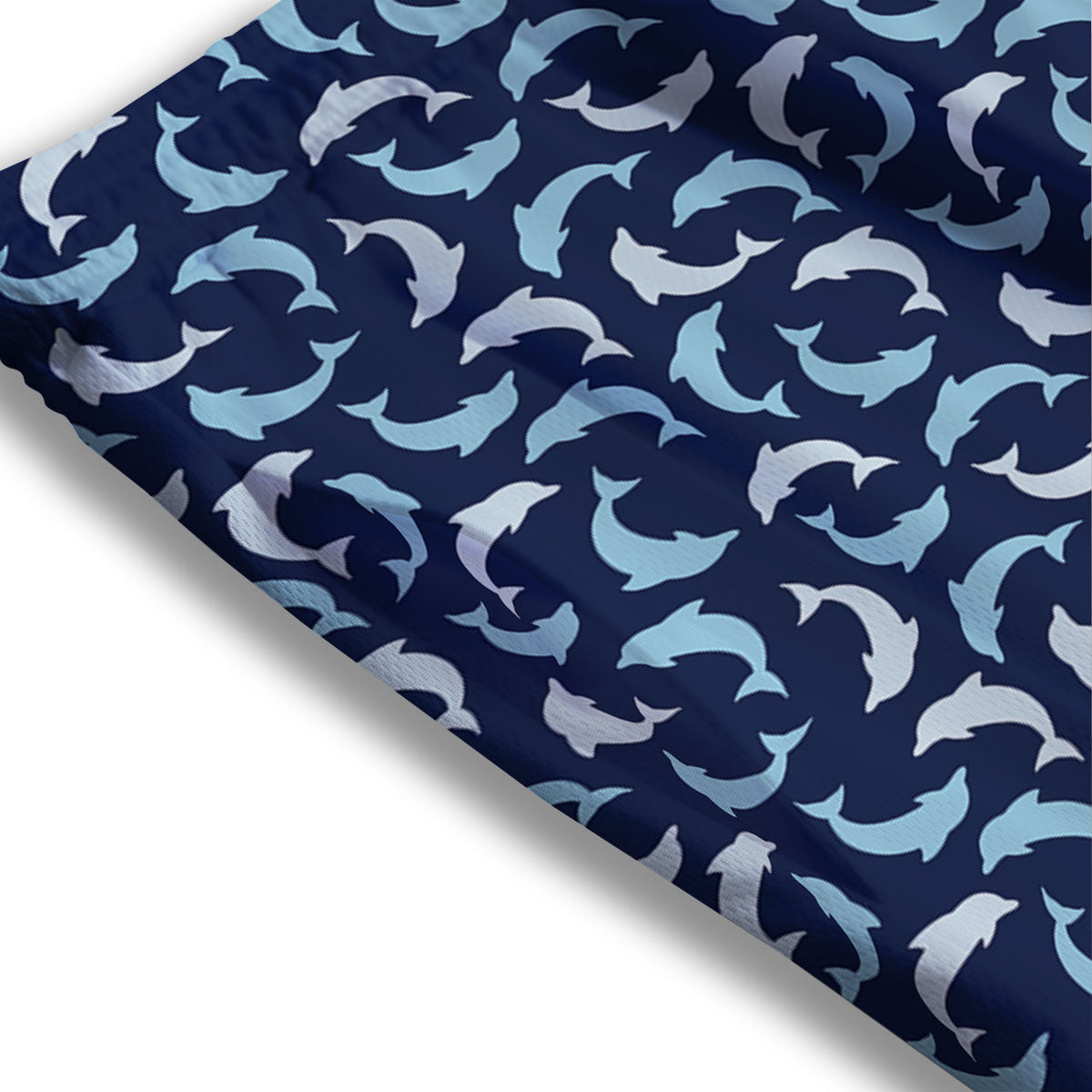 Dolphin Dark Blue Print Pattern Mesh Shorts
