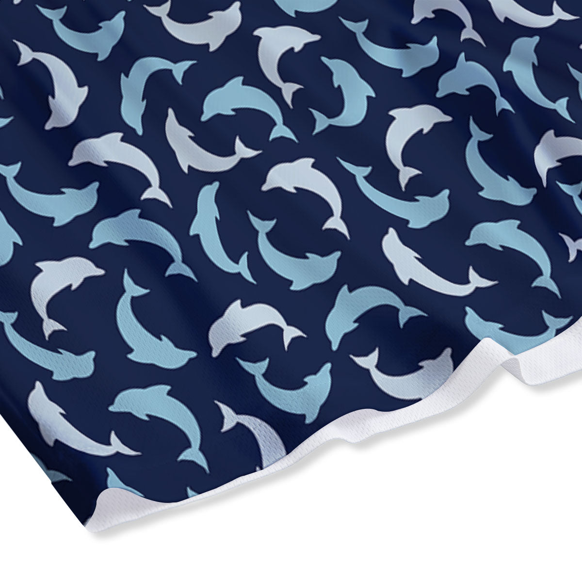 Dolphin Dark Blue Print Pattern Mesh Shorts