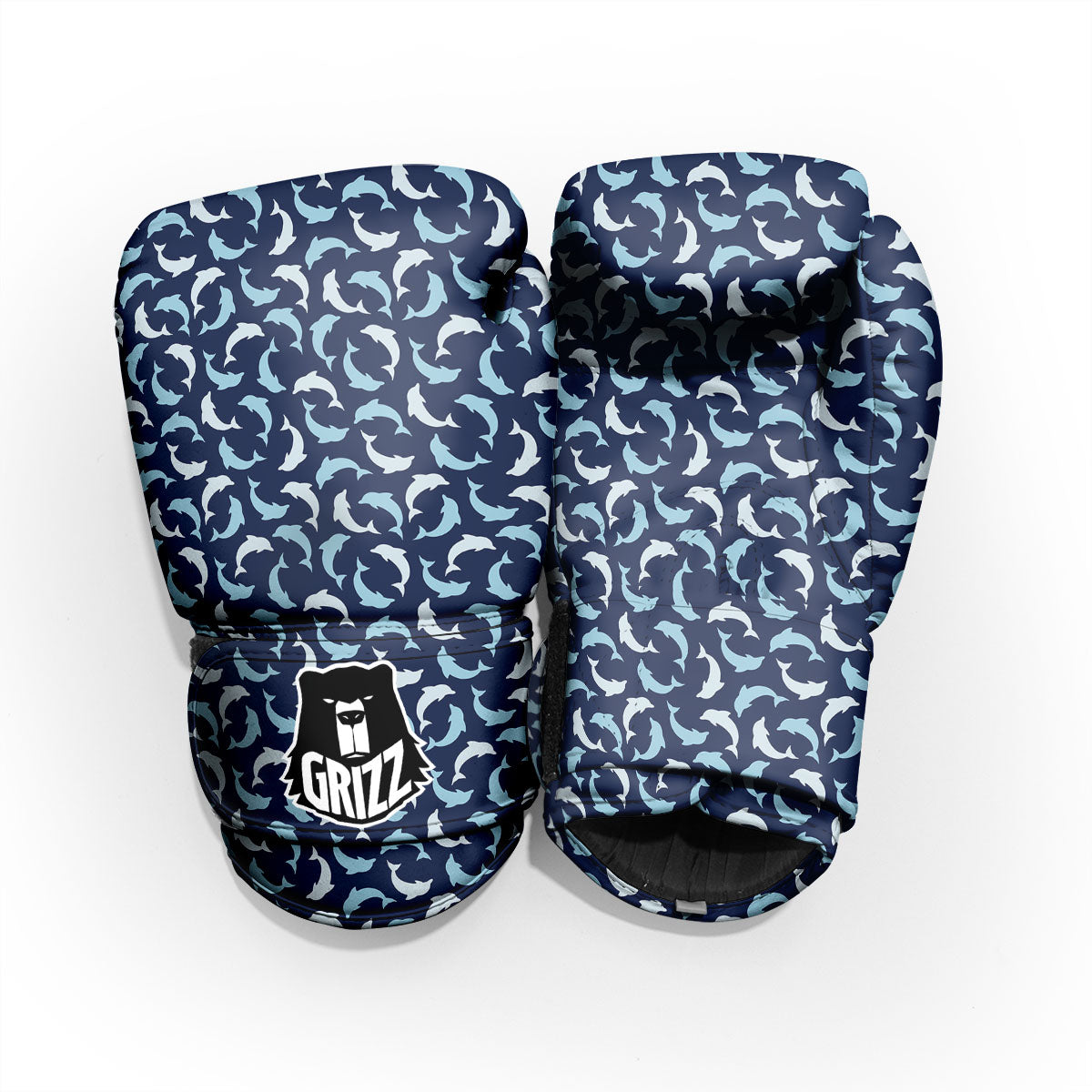 Dolphin Dark Blue Print Pattern Pro Boxing Glove