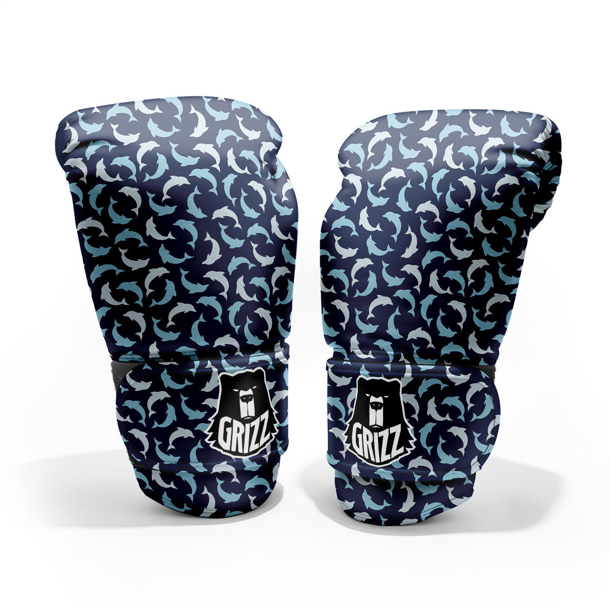 Dolphin Dark Blue Print Pattern Pro Boxing Glove