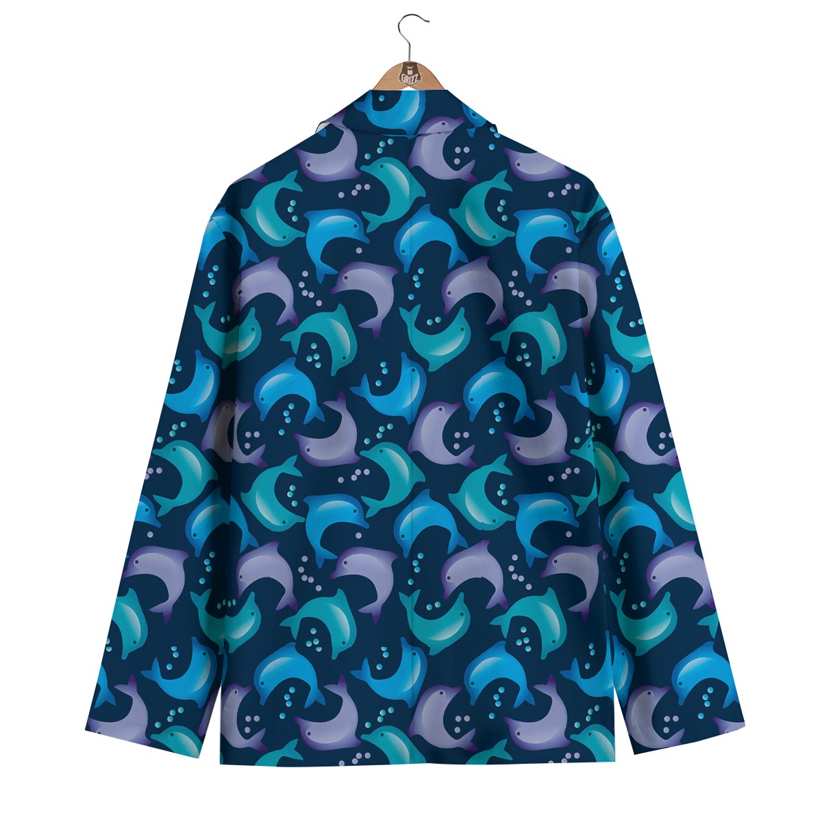 Dolphin Pattern Print Men's Blazer-grizzshop