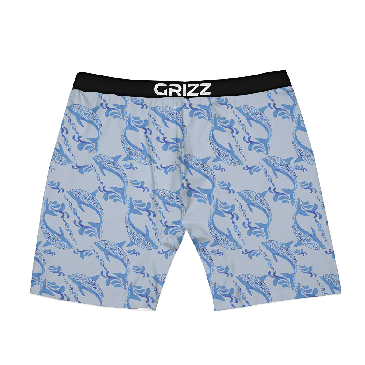 Dolphins Blue Print Pattern Boxer Briefs-grizzshop