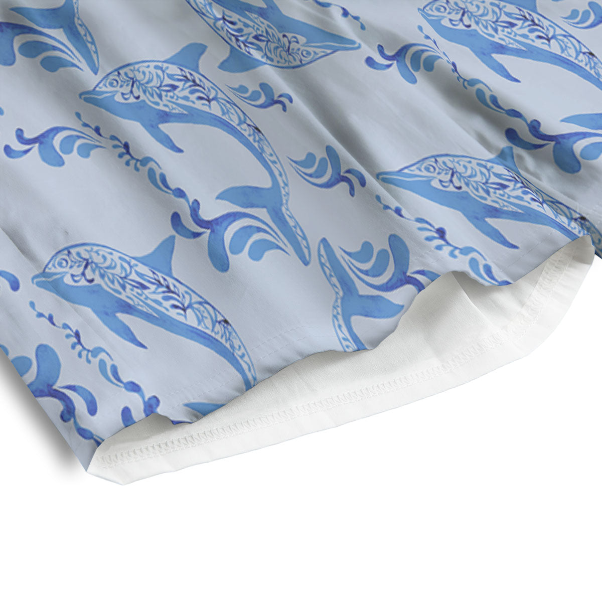 Dolphins Blue Print Pattern Men's Athletic Shorts