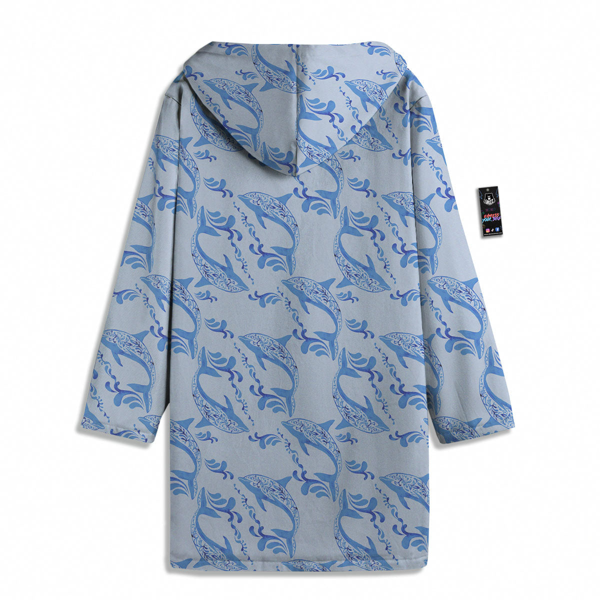 Dolphins Blue Print Pattern Men's Windbreaker Jacket-grizzshop