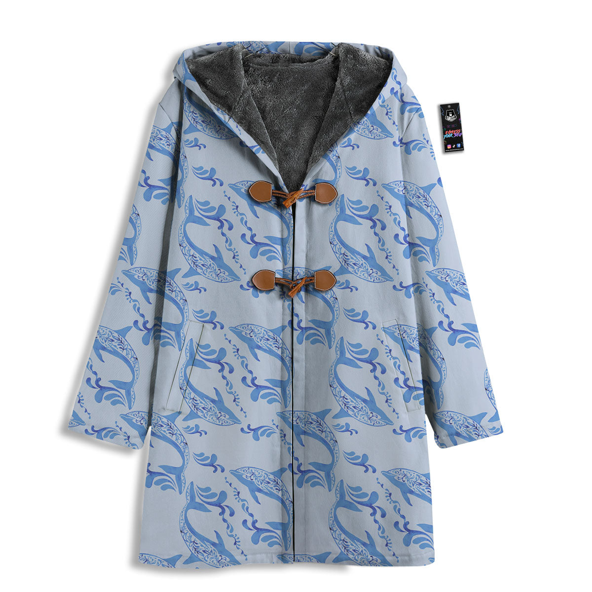 Dolphins Blue Print Pattern Men's Windbreaker Jacket-grizzshop