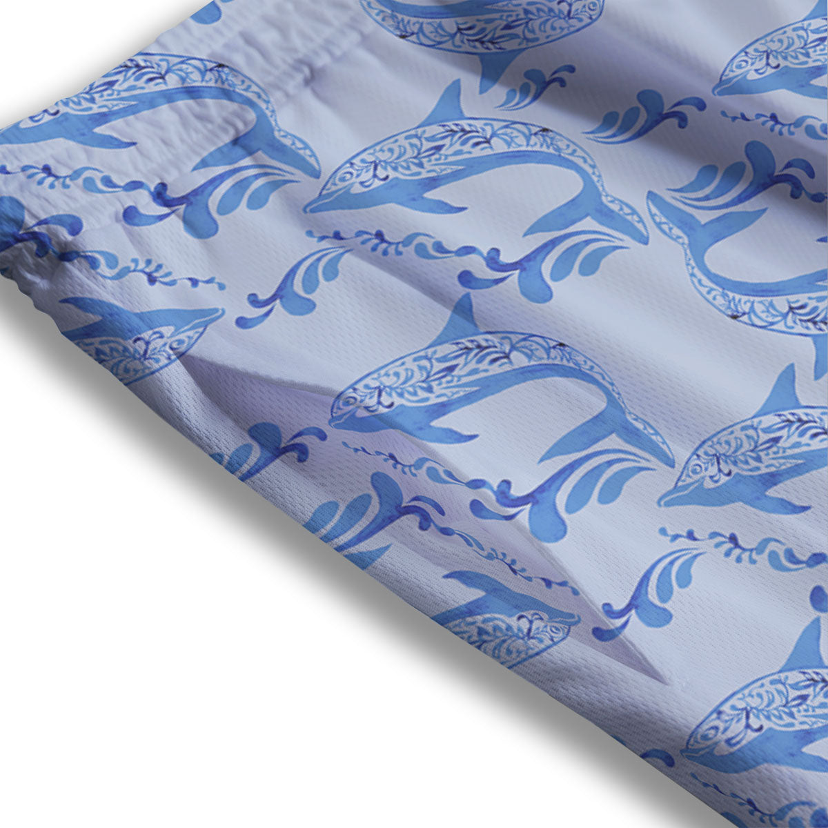 Dolphins Blue Print Pattern Mesh Shorts