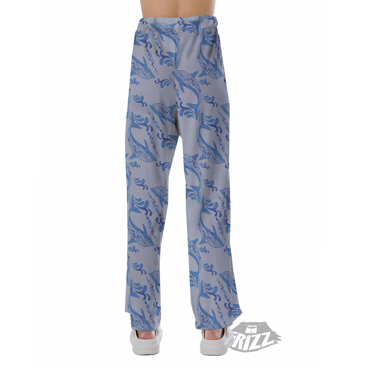 Dolphins Blue Print Pattern Pajama Pants-grizzshop