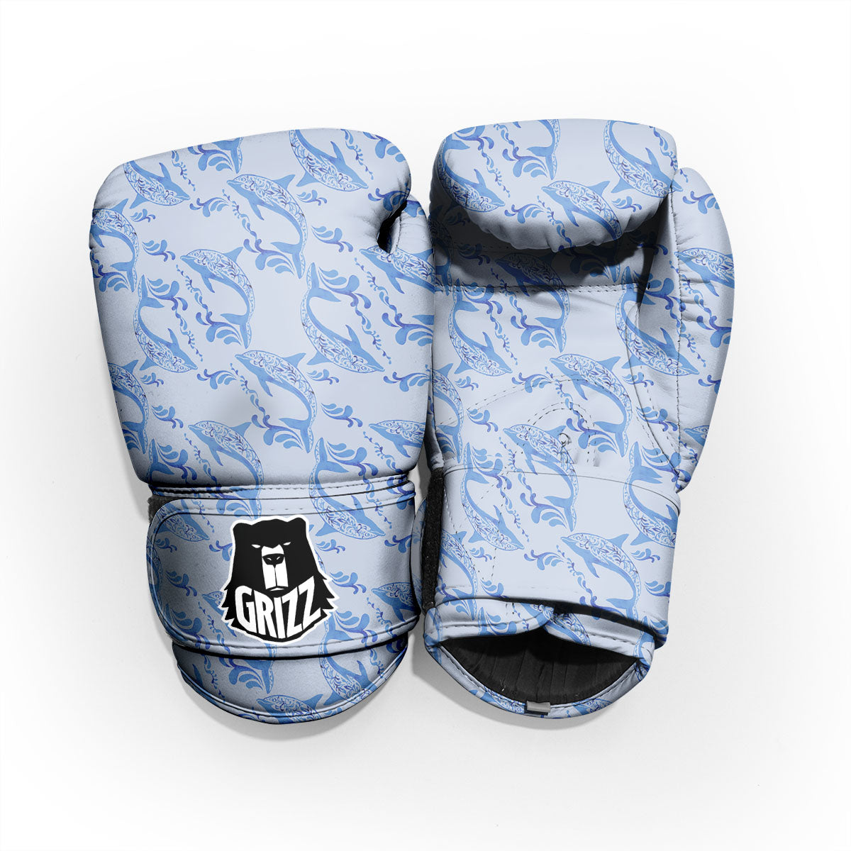 Dolphins Blue Print Pattern Pro Boxing Glove