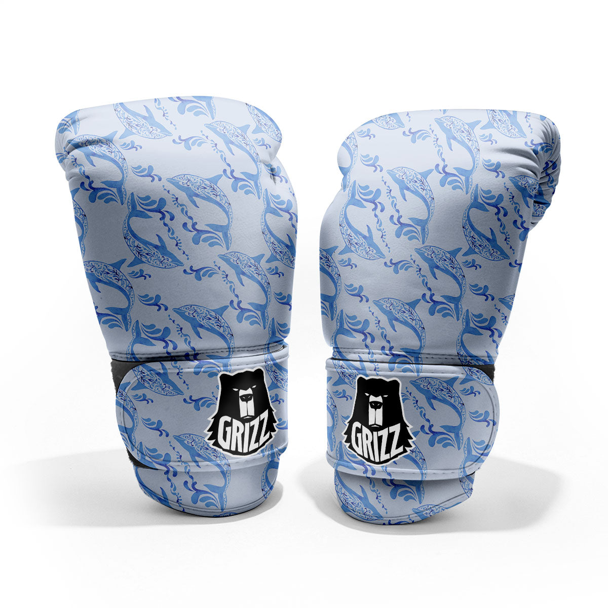 Dolphins Blue Print Pattern Pro Boxing Glove