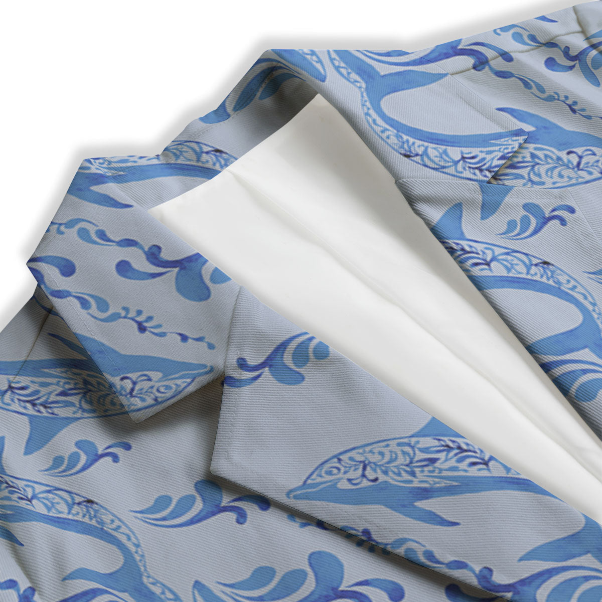 Dolphins Blue Print Pattern Women's Blazer-grizzshop