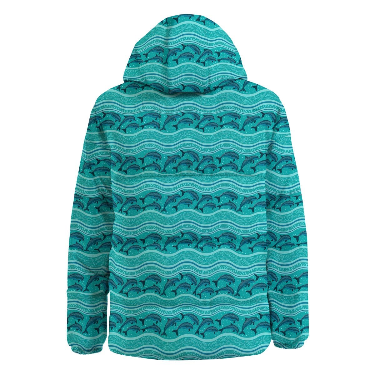 Dolphins In Ocean Print Pattern Down Jacket-grizzshop