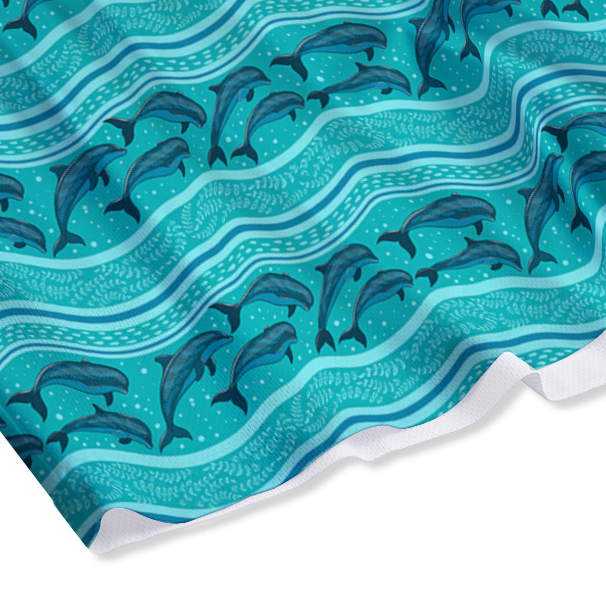 Dolphins In Ocean Print Pattern Mesh Shorts