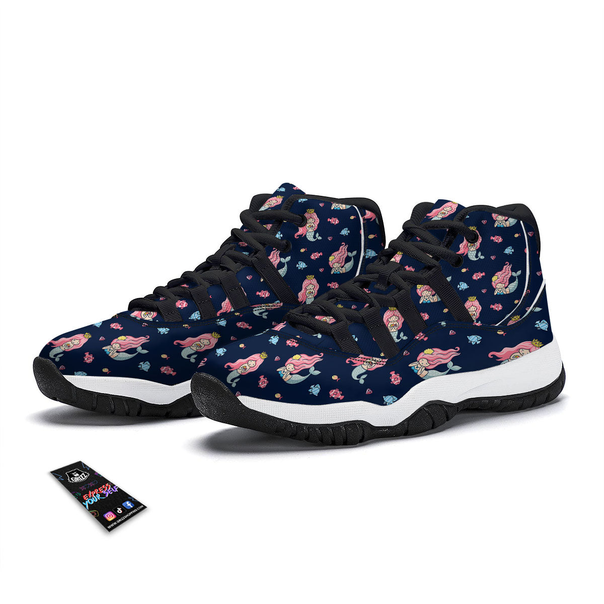 Dolphins In The Ocean Cute Print Pattern Black Bball Shoes-grizzshop