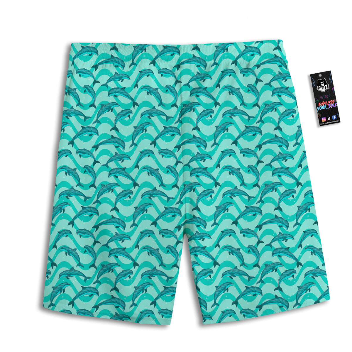 Denim Jeans Patchwork Print Pattern Men's Athletic Shorts