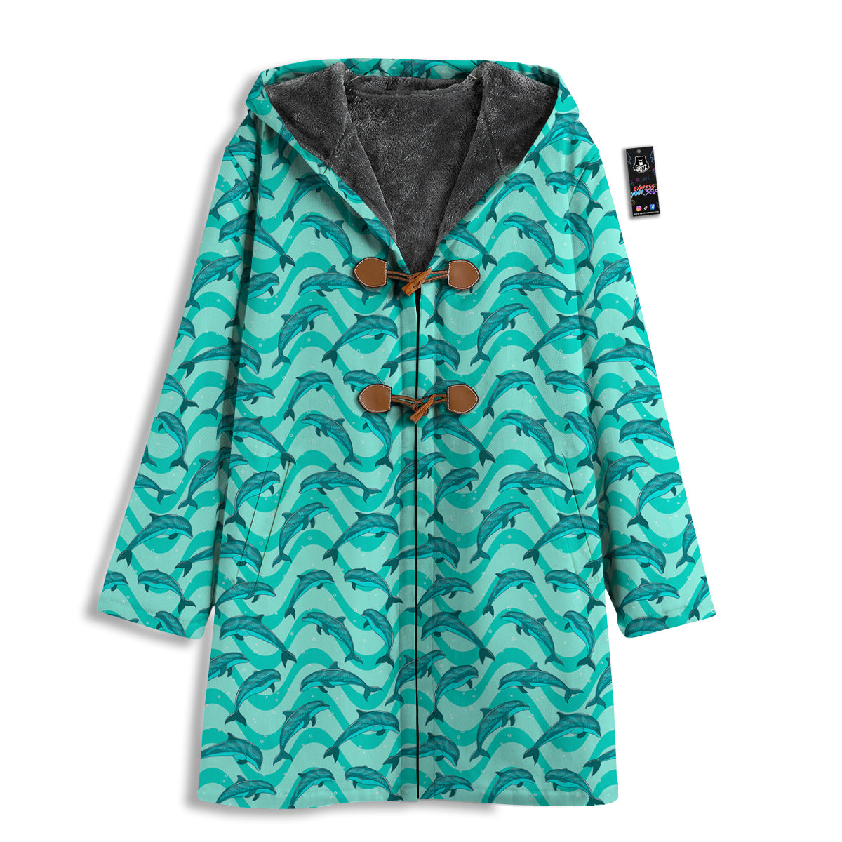 Dolphins In The Ocean Cute Print Pattern Men's Windbreaker Jacket-grizzshop