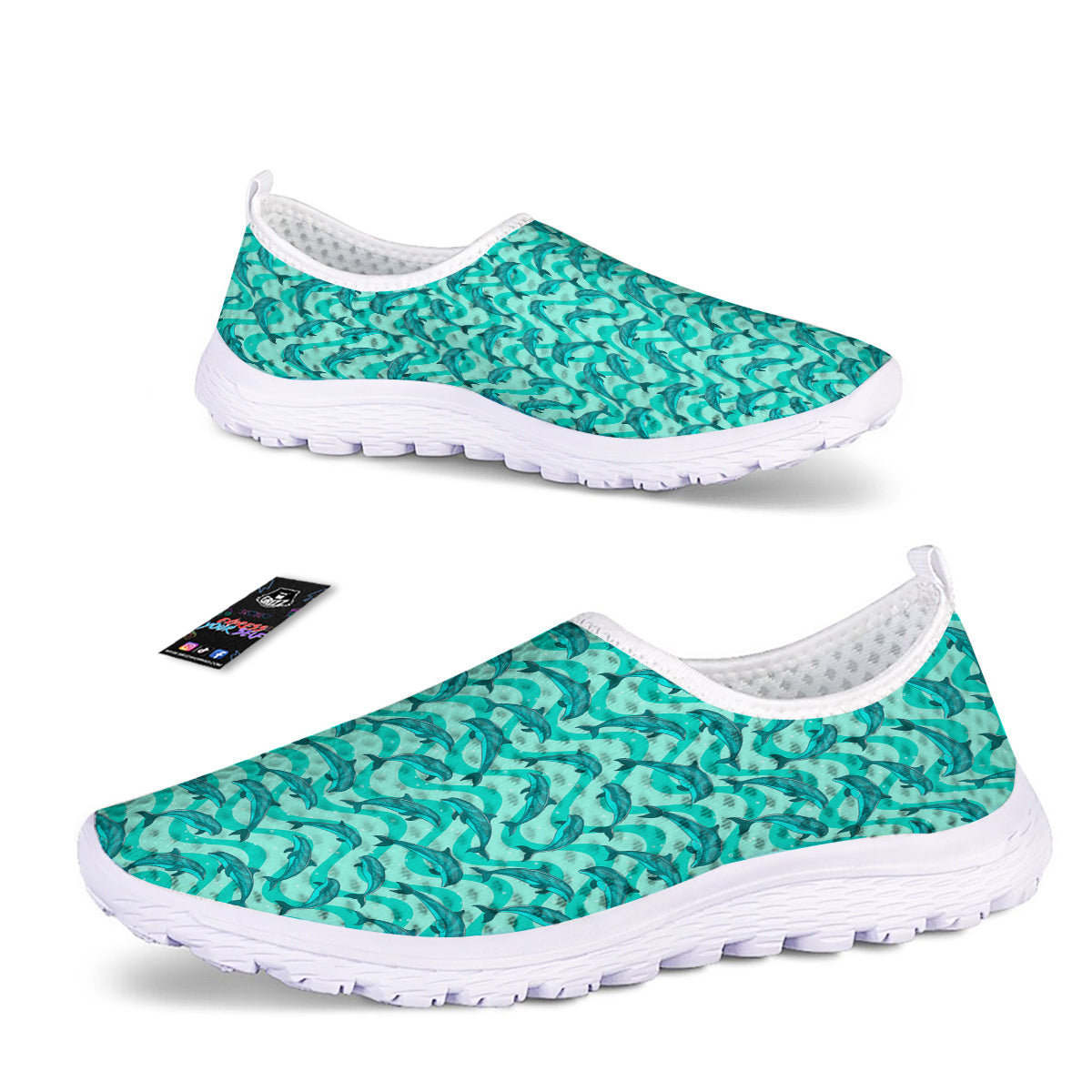 Dolphins In The Ocean Cute Print Pattern Nurse Shoes-grizzshop