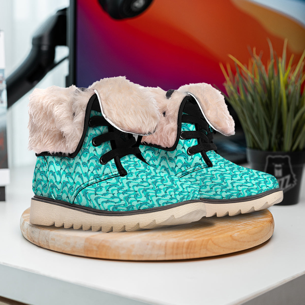 Dolphins In The Ocean Cute Print Pattern Snow Boots-grizzshop