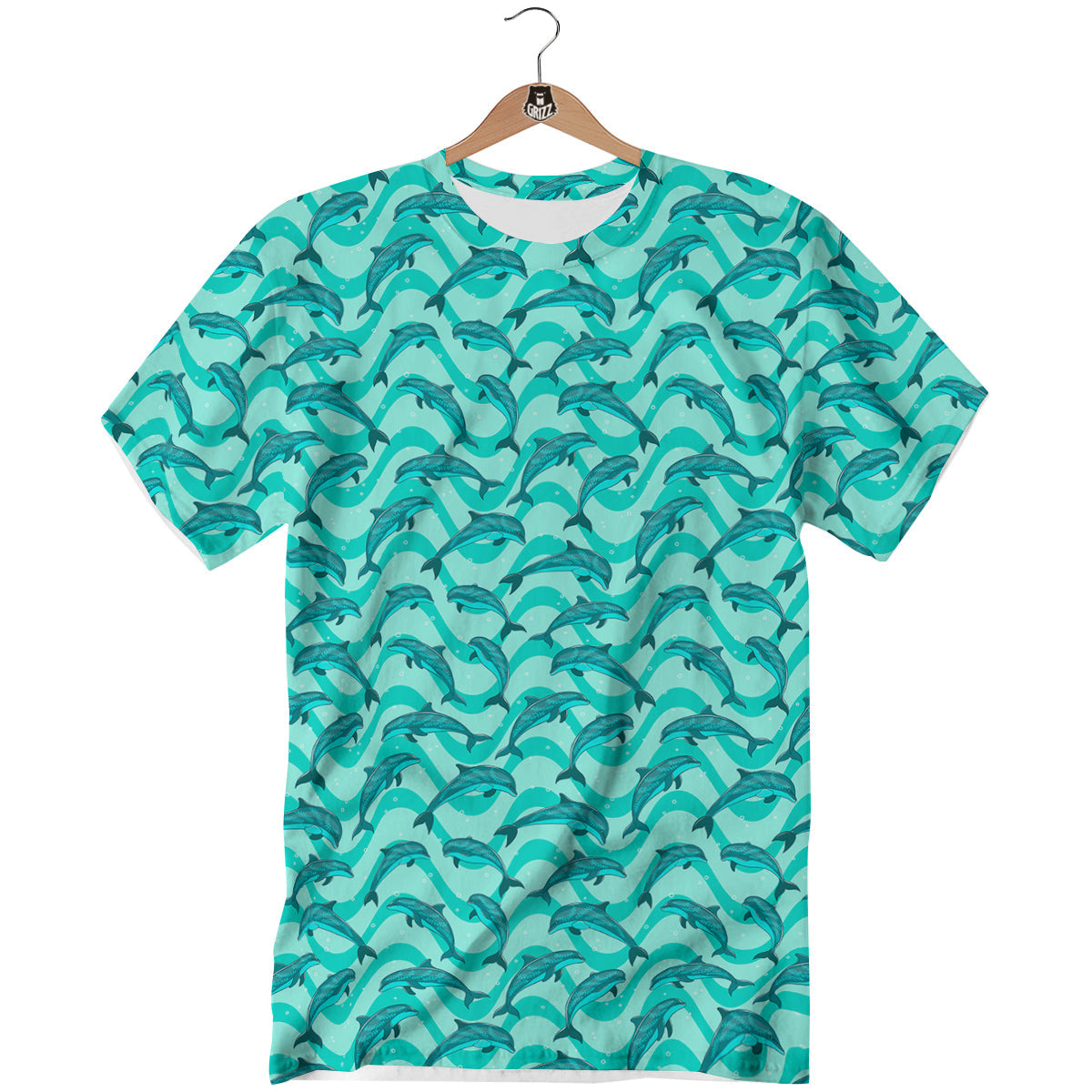Dolphins In The Ocean Cute Print Pattern T-Shirt-grizzshop