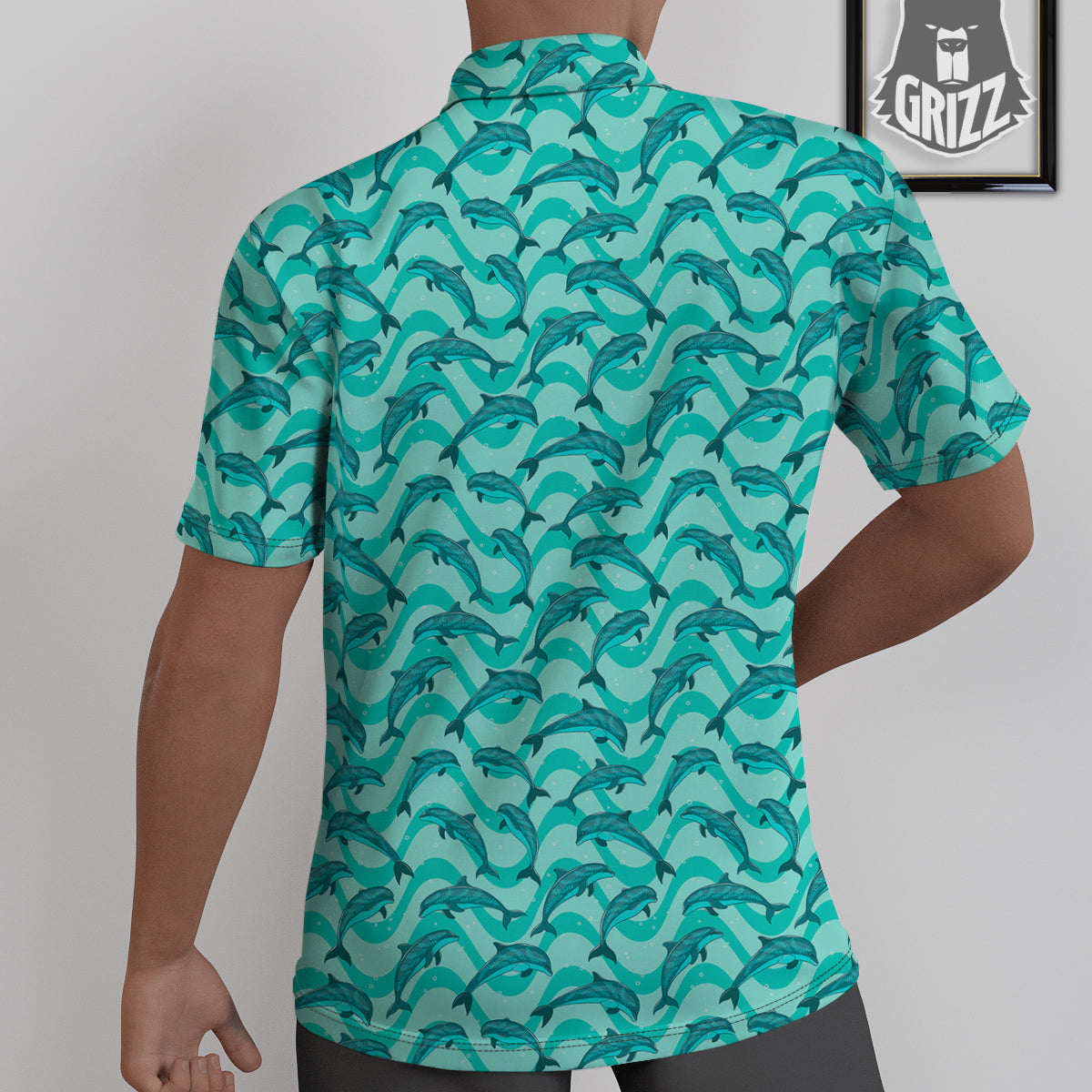 Dolphins In The Ocean Cute Print Pattern Untucked Shirts-grizzshop