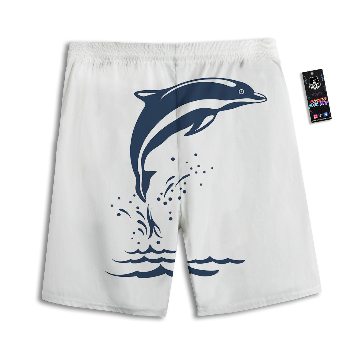 Denim Star Jeans And Heart Print Pattern Men's Athletic Shorts