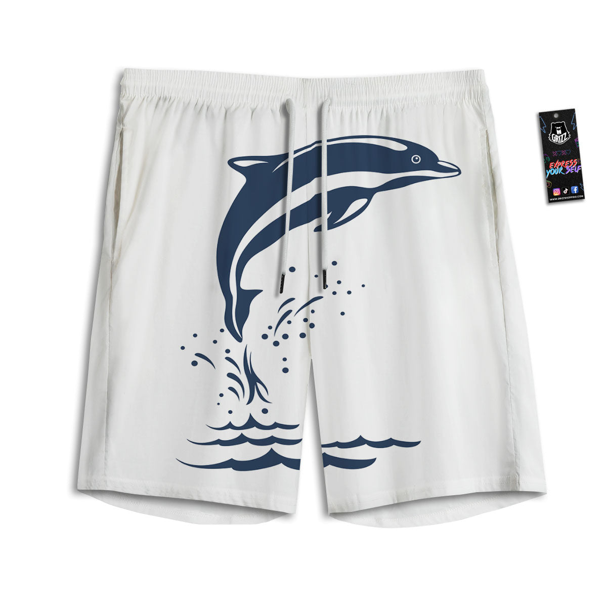 Denim Star Jeans And Heart Print Pattern Men's Athletic Shorts