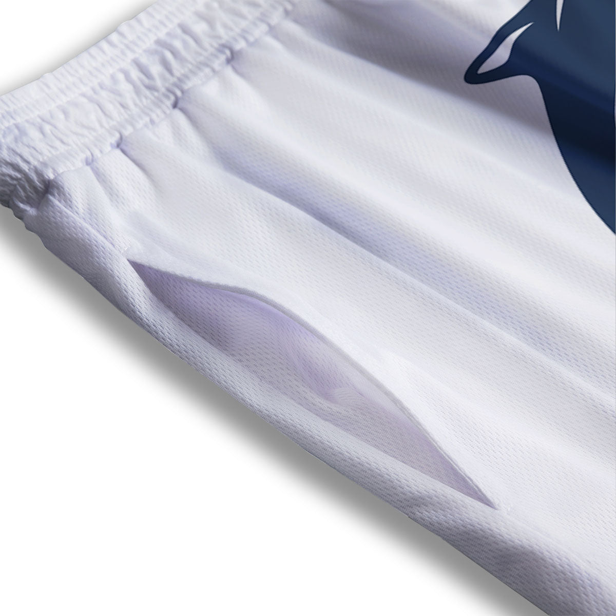 Dolphins Jump On Waves Print Mesh Shorts
