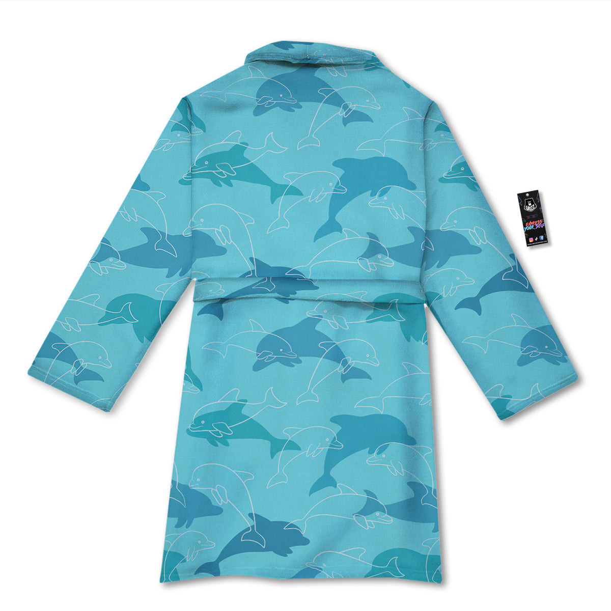 Dolphins Vintage Print Pattern Bathrobe-grizzshop