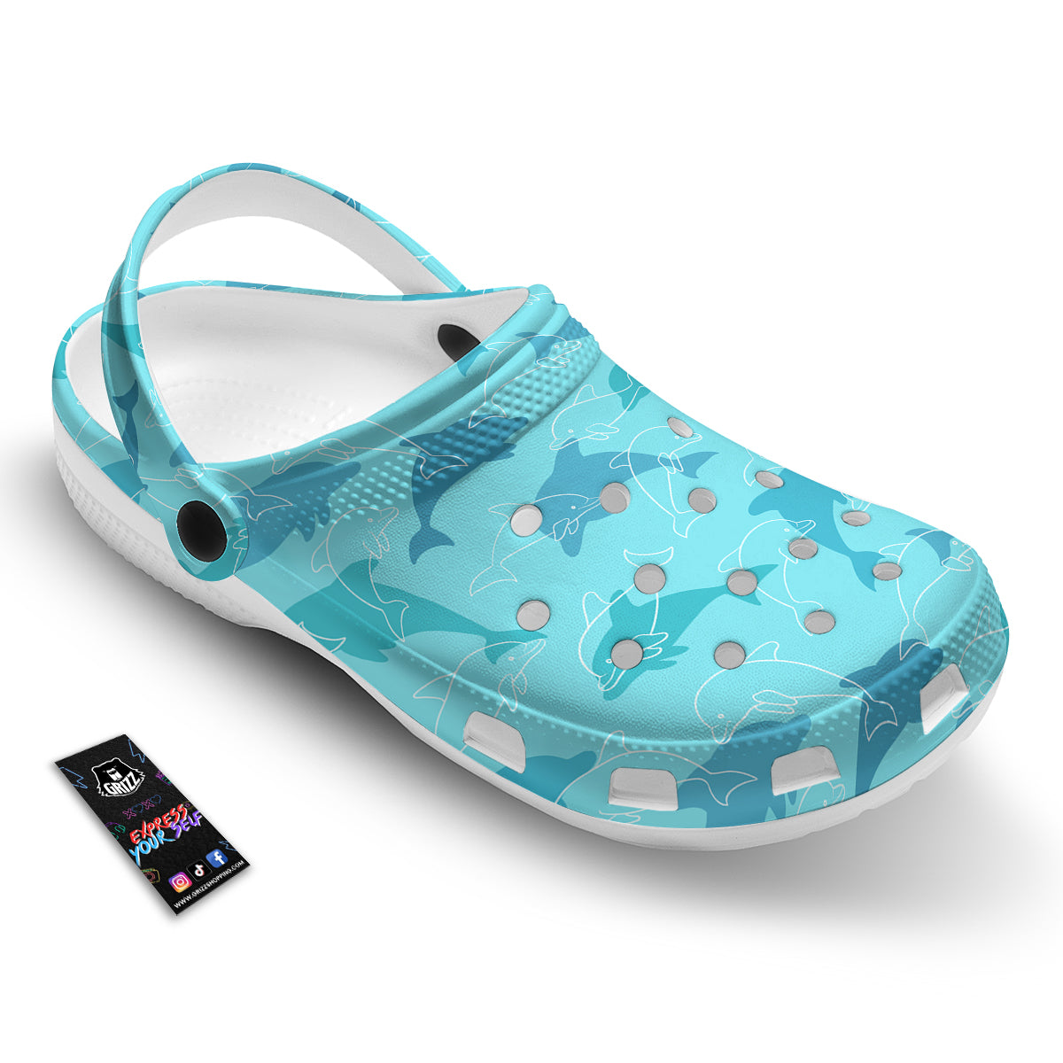 Dolphins Vintage Print Pattern Clog-grizzshop