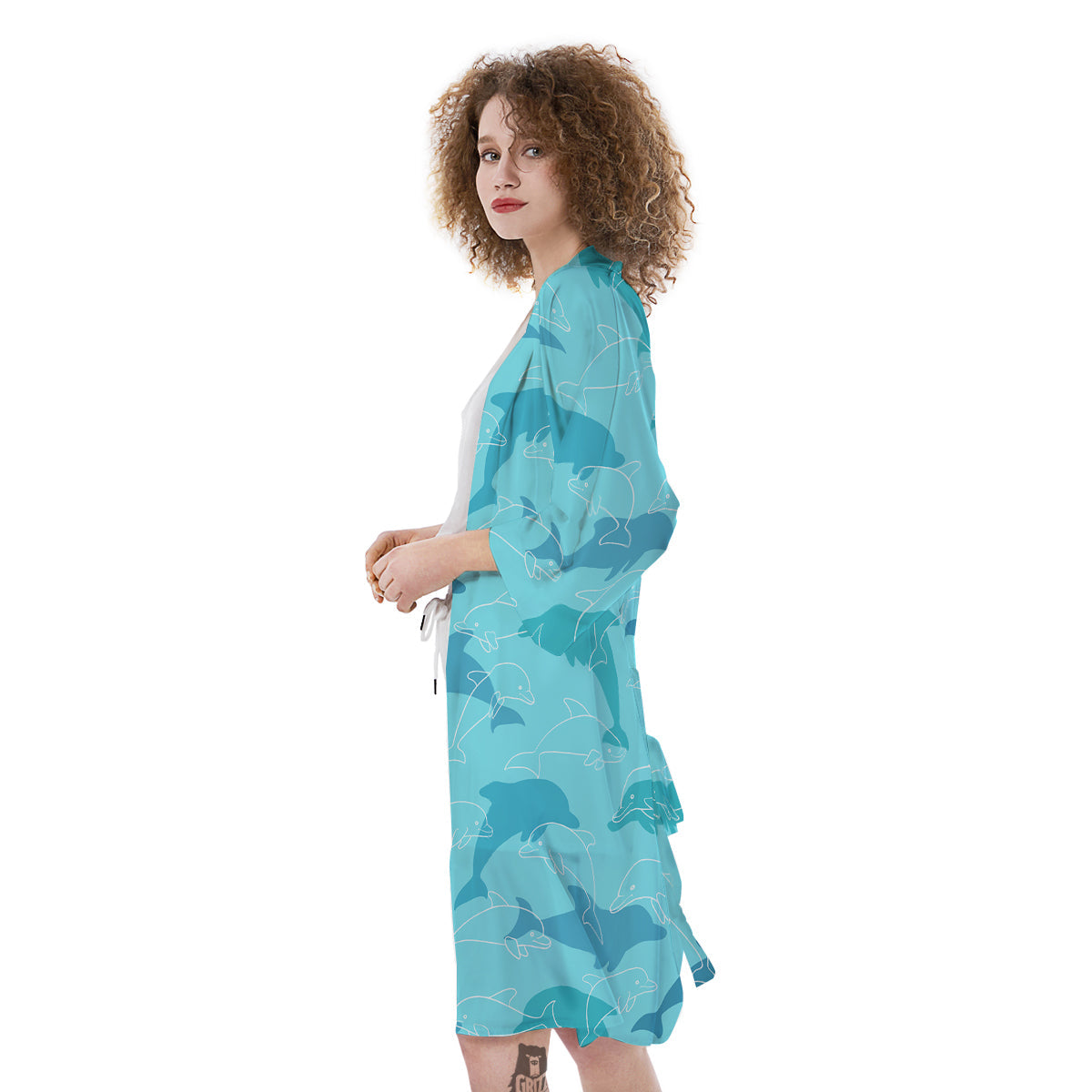 Dolphins Vintage Print Pattern Kimono-grizzshop