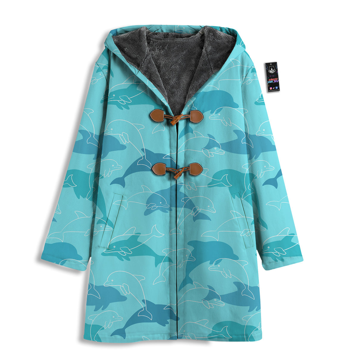 Dolphins Vintage Print Pattern Men's Windbreaker Jacket-grizzshop