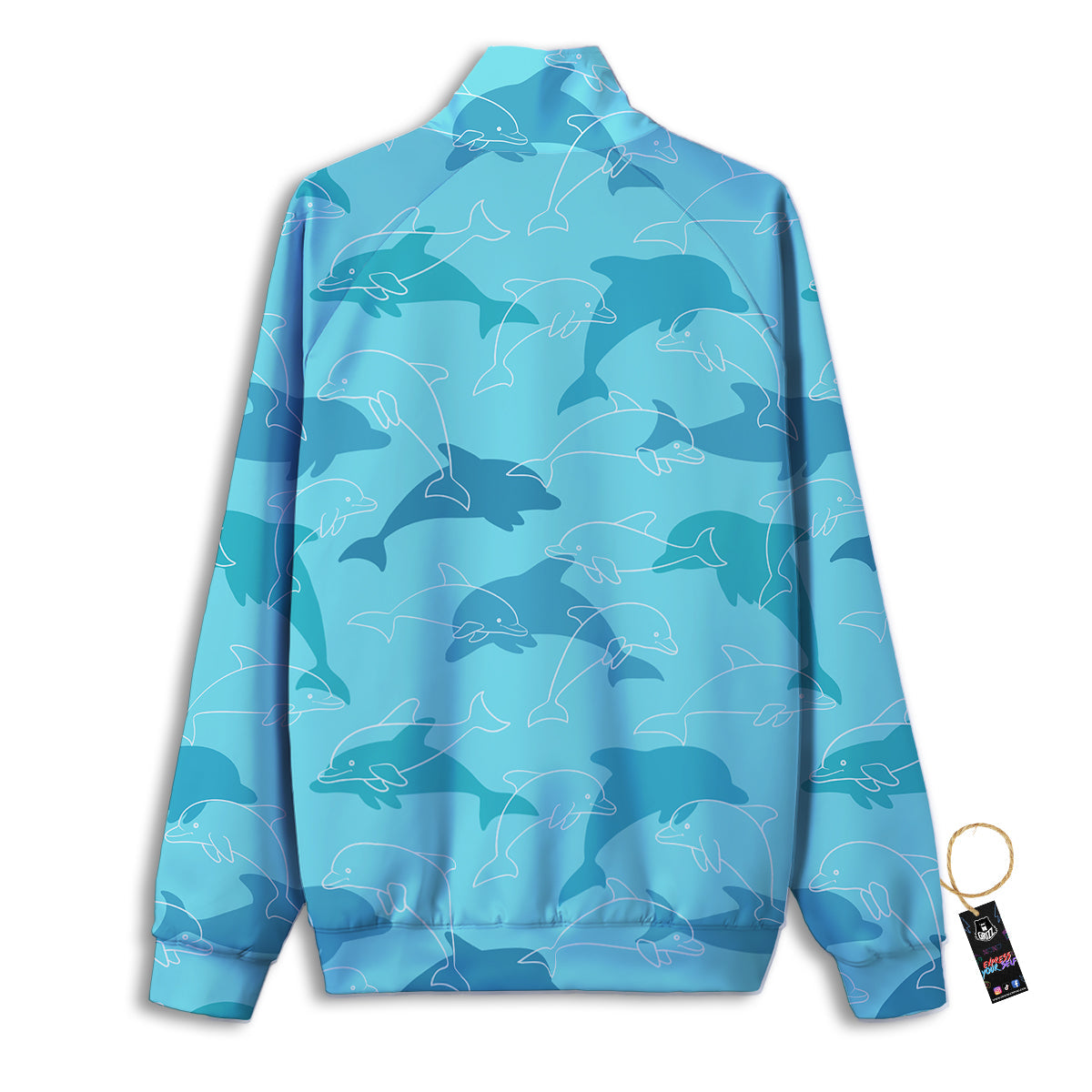 Dolphins Vintage Print Pattern Track Jacket-grizzshop