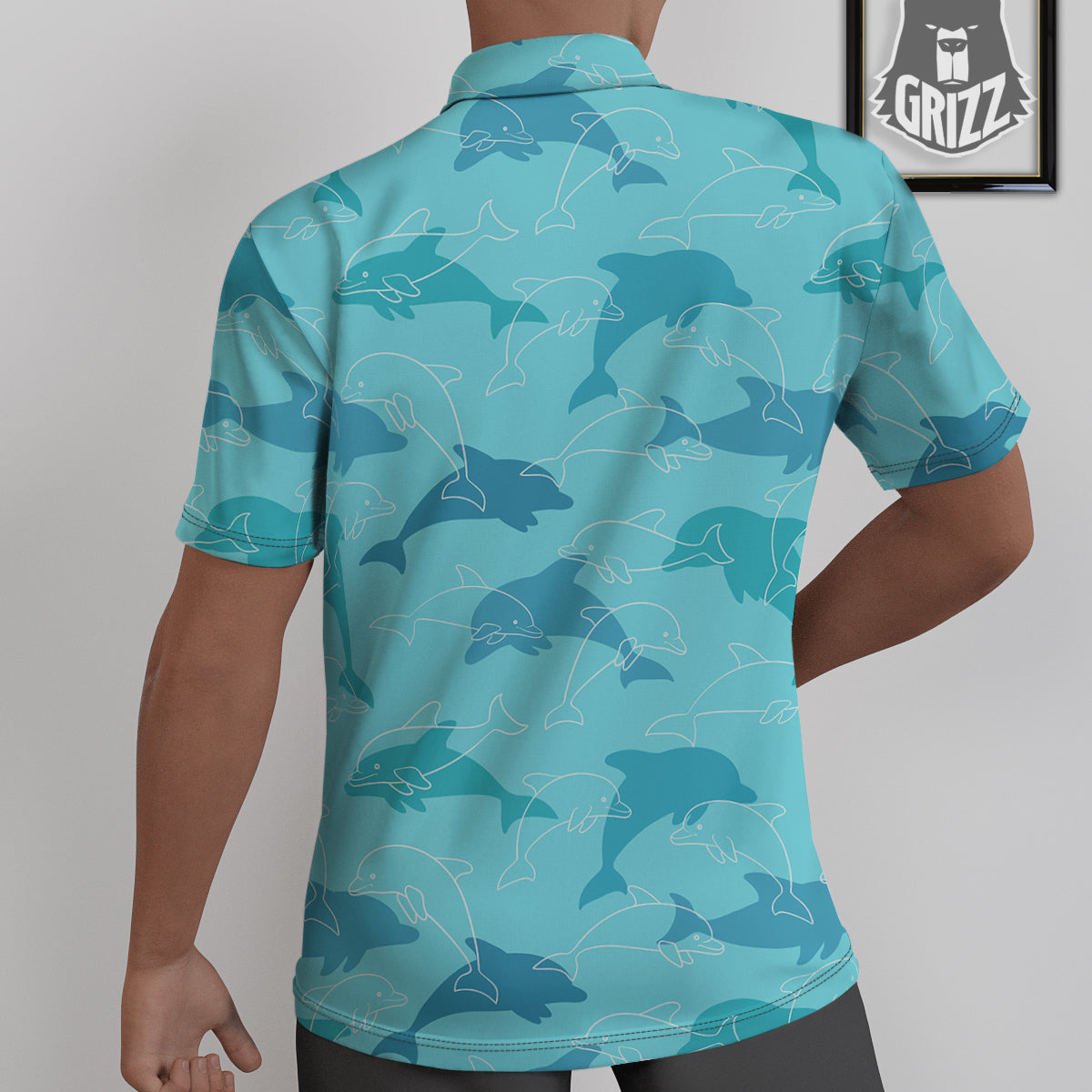 Dolphins Vintage Print Pattern Untucked Shirts-grizzshop