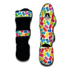 Domino Beige And Colorful Print Pattern Muay Thai Shin Guards-grizzshop