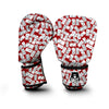 Domino Red And White Print Pattern Boxing Gloves-grizzshop