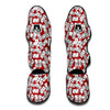 Domino Red And White Print Pattern Muay Thai Shin Guards-grizzshop