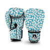 Domino White And Blue Print Pattern Boxing Gloves-grizzshop