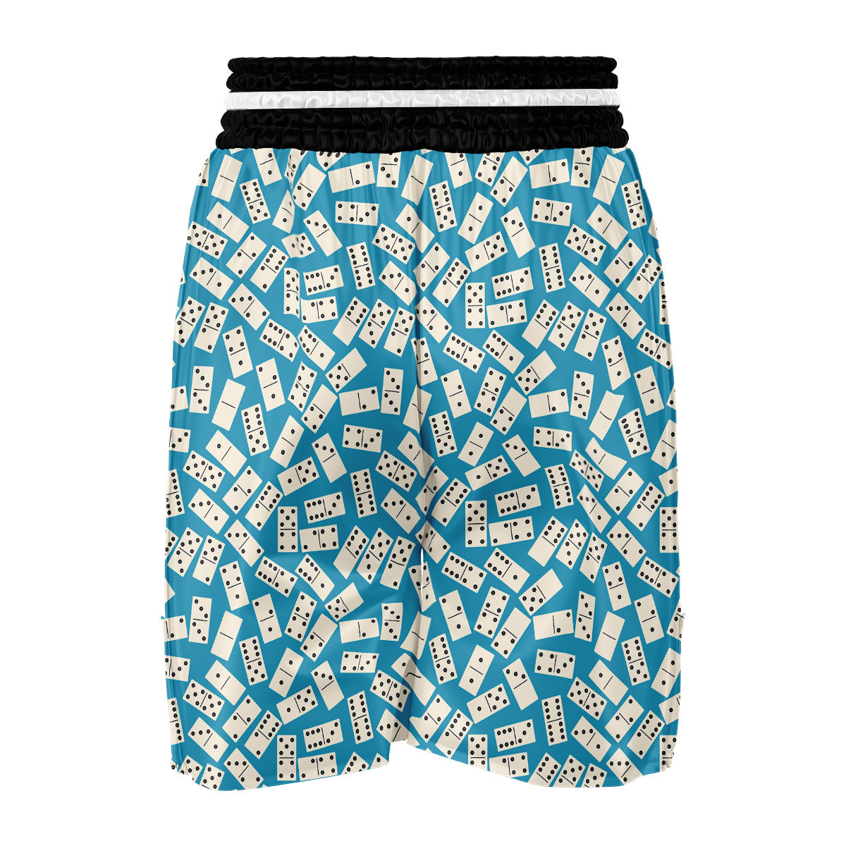 Domino White And Blue Print Pattern Boxing Shorts-grizzshop