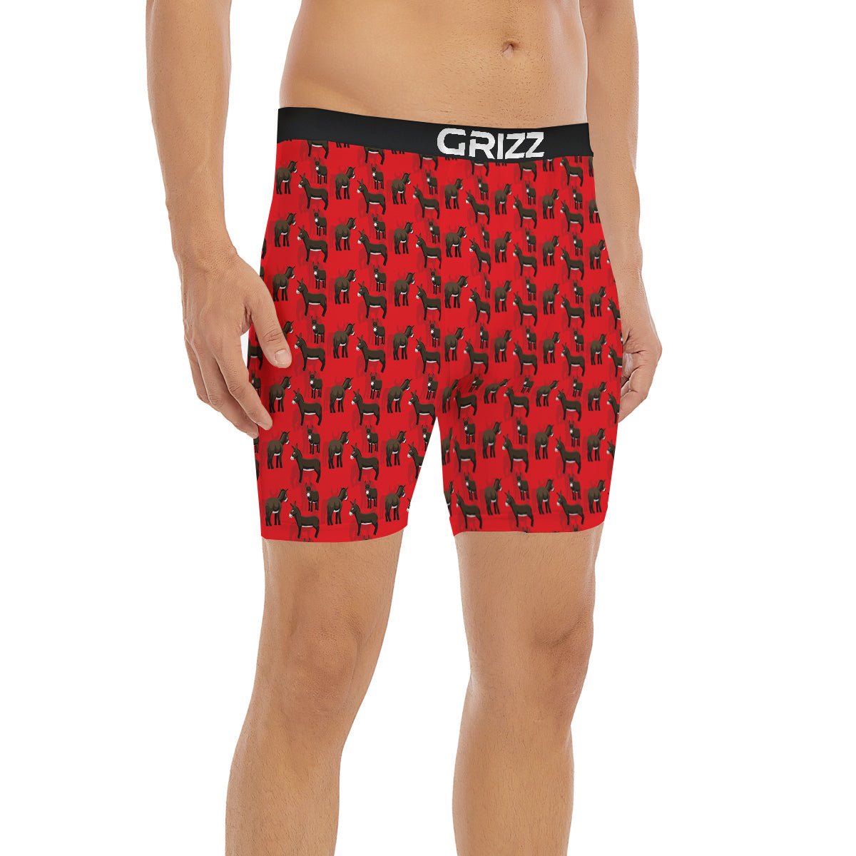 Donkey Balearic Cartoon Print Pattern Boxer Briefs-grizzshop