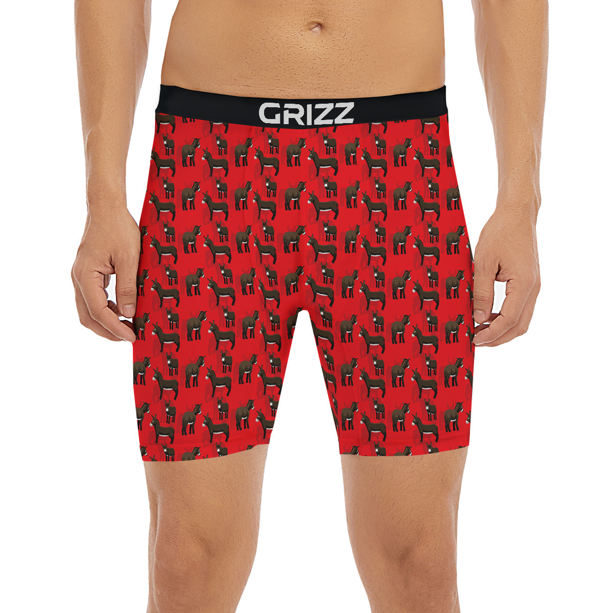 Donkey Balearic Cartoon Print Pattern Boxer Briefs-grizzshop