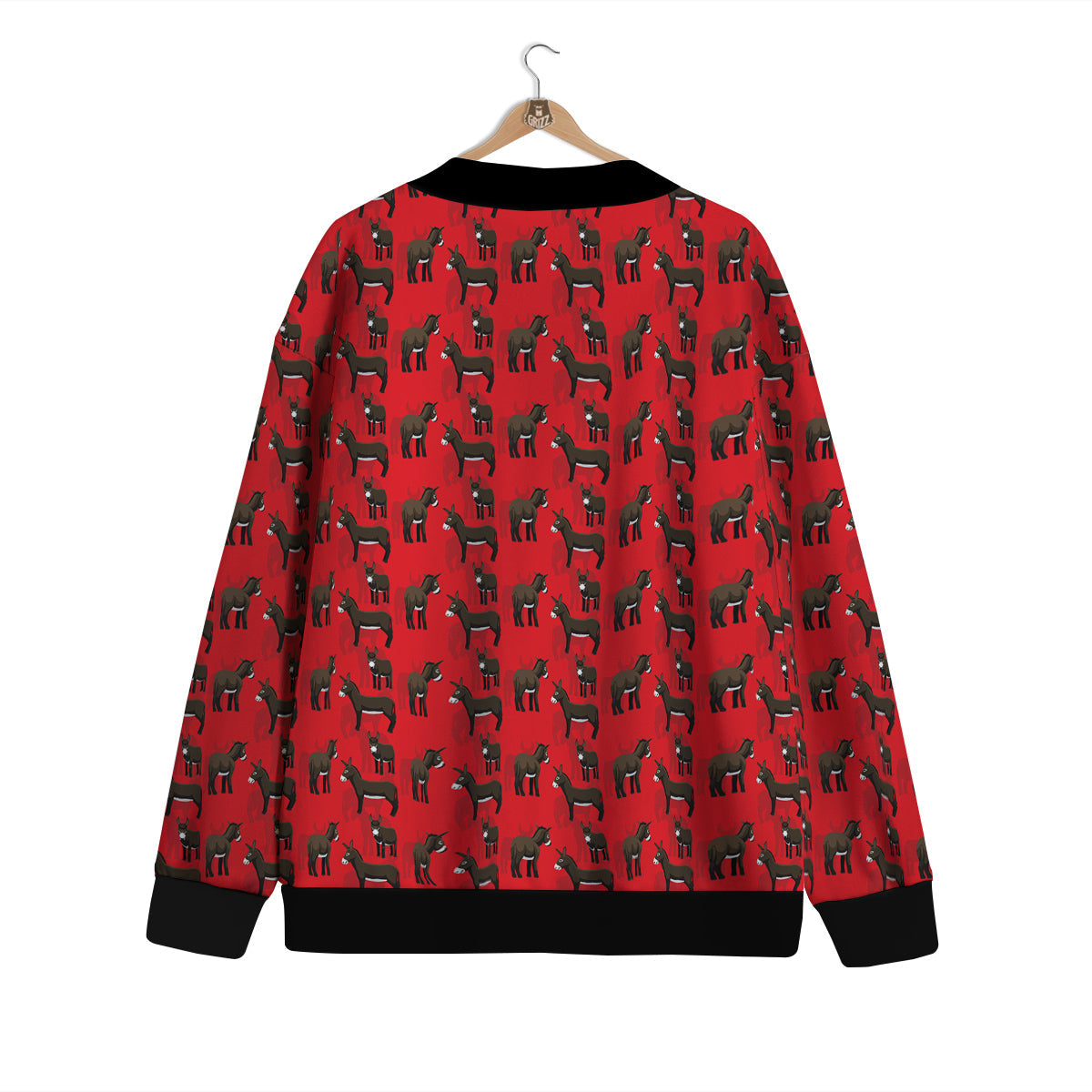 Donkey Balearic Cartoon Print Pattern Cardigan-grizzshop