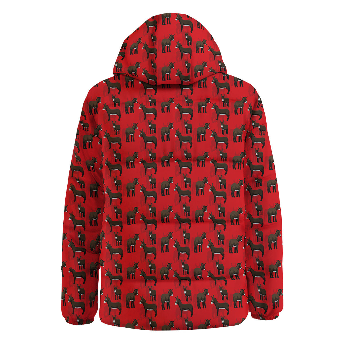 Donkey Balearic Cartoon Print Pattern Down Jacket-grizzshop